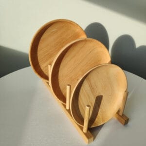Rubber Round Wooden Plate