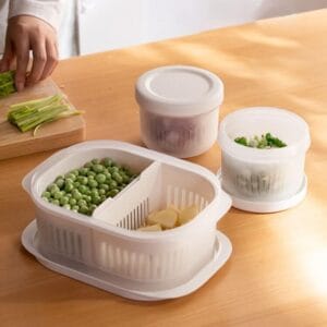 Garnish Round Food Container (With Drainer)