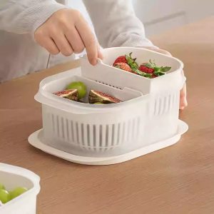 Garnish Round Food Container (With Drainer)