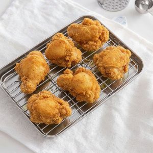 Stainless Steel Food Preps Tray with Cooling Rack